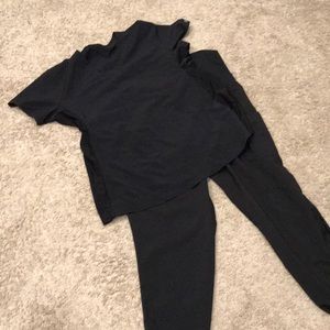Black maternity scrub set